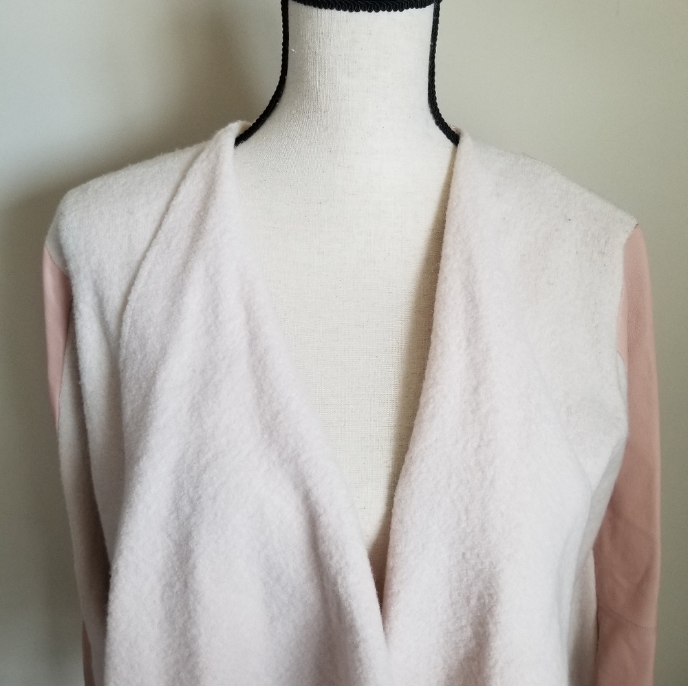 Ted Baker London Wool Leather Open Front Jacket - Picture 2 of 8